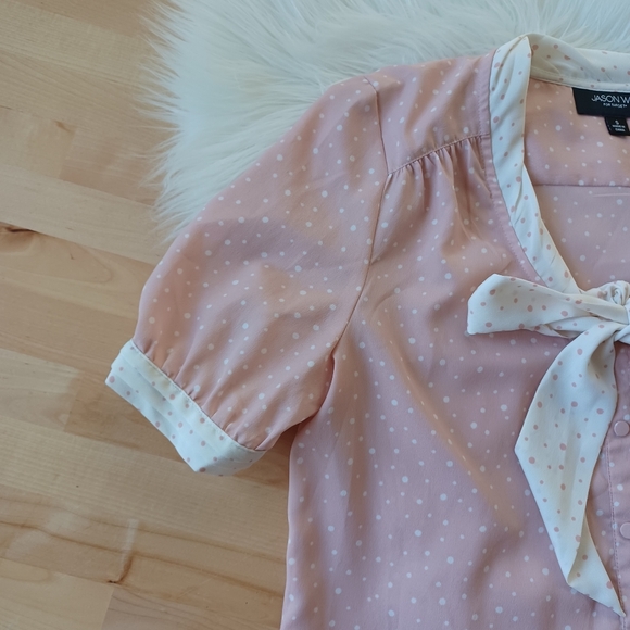 {Jason Wu} Polka Dot Tie Front Blouse - Picture 3 of 8